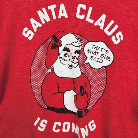 Tipsy Eleves "That's What She Said" Santa Claus Short Sleeve Tee Size XXL - Picture 4 of 5